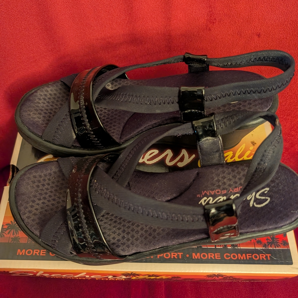 Skechers Women's Black Strappy Sandals